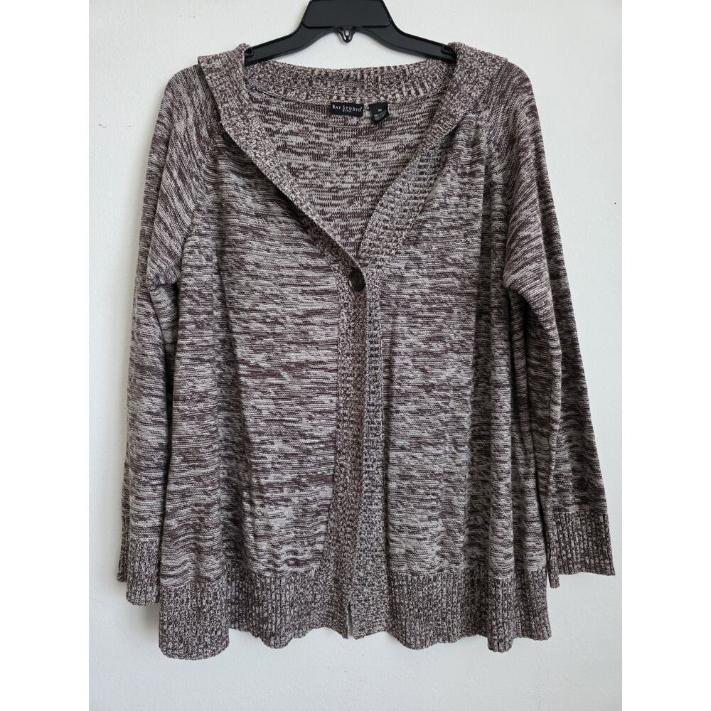 Bay Studio Women's 3X Brown &‎ Cream Cardigan Sweater